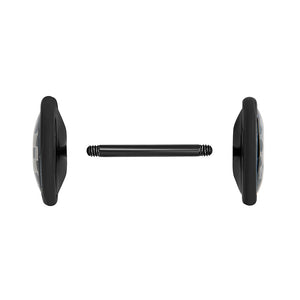 CHECKERS on Black Fake Illusion Piercing Plug - 16g thin post - Price Per 1