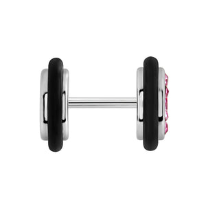 FAKE PLUG 9 Stone Pink BLING Fake Piercing - 16g thin post - Price Per 1