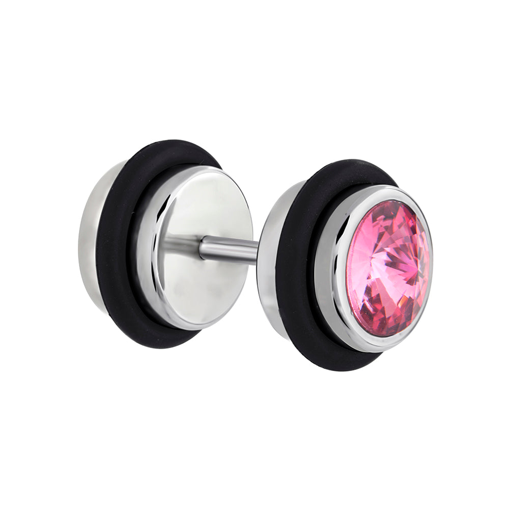 PINK GEM illusion Fake Piercing Plug - Price Per 1 Fake Plug
