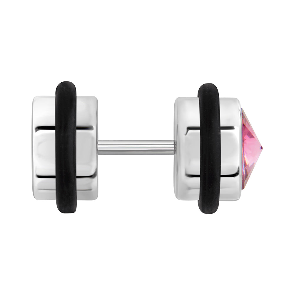 PINK GEM illusion Fake Piercing Plug - Price Per 1 Fake Plug