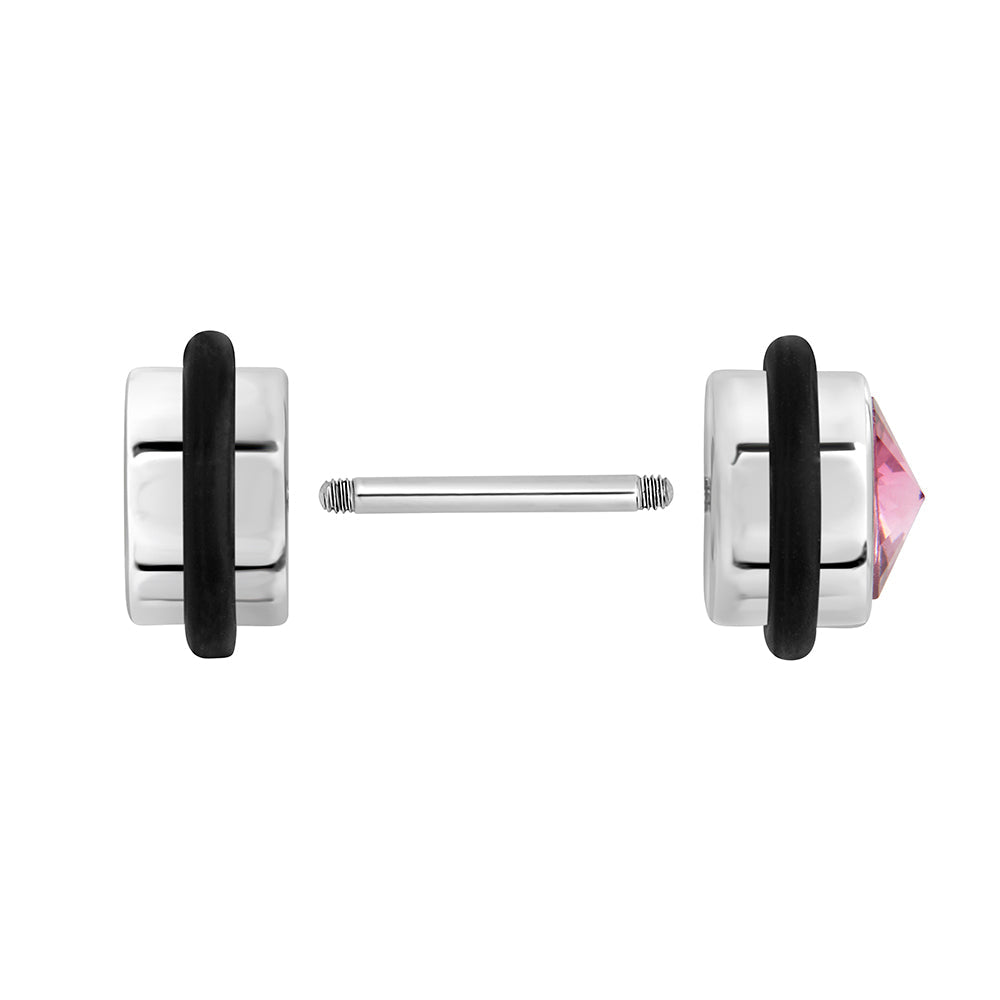 PINK GEM illusion Fake Piercing Plug - Price Per 1 Fake Plug