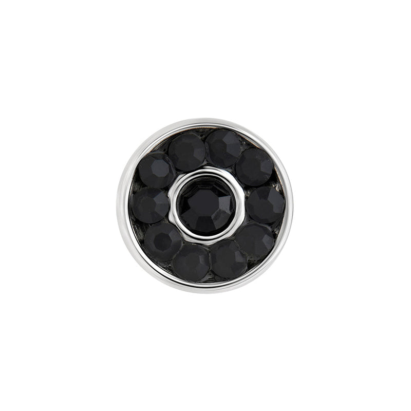 FAKE PLUG 12 Stone Black BLING Fake Piercing - 16g thin post - Price Per 1