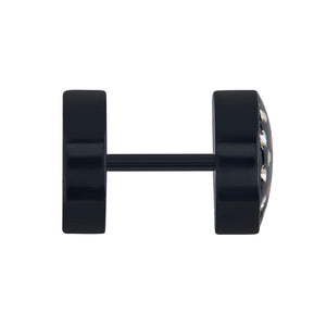 FAKE PLUG 10 Stone Black POKER Fake Piercing - 16g thin post - Price Per 1