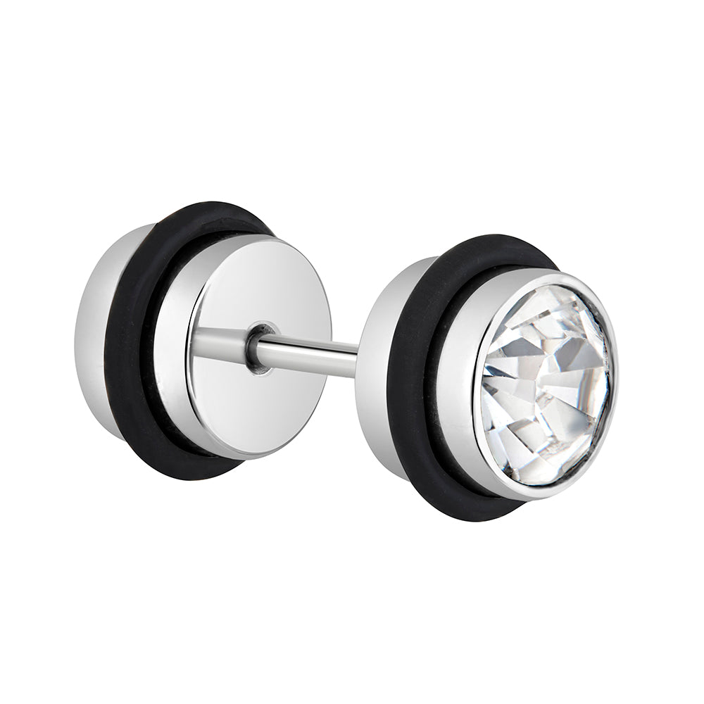 CLEAR GEM illusion Fake Piercing Plug - Price Per 1 Fake Plug