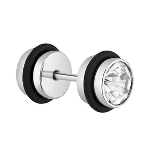 CLEAR GEM illusion Fake Piercing Plug - Price Per 1 Fake Plug