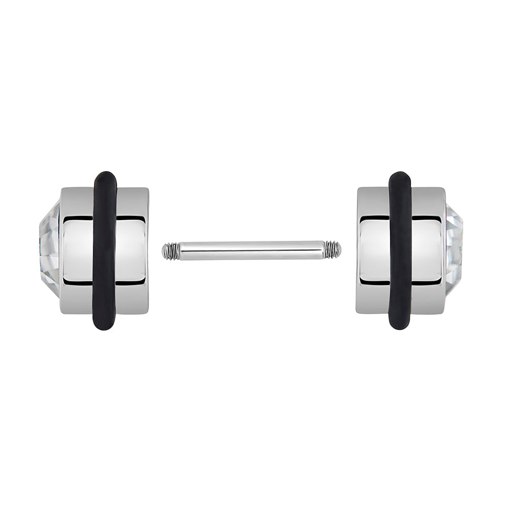 CLEAR GEM illusion Fake Piercing Plug - Price Per 1 Fake Plug