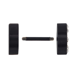 FAKE PLUG 8 Stone Black Fake Piercing SKULL n BONES - Price Per 1