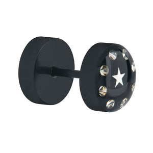FAKE PLUG 8 Stone Black Fake Piercing STAR - Price Per 1