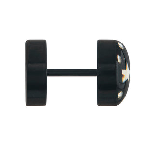 FAKE PLUG 8 Stone Black Fake Piercing STAR - Price Per 1