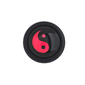 RED YING YANG on Black Fake Illusion Piercing Plug - Price Per 1