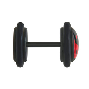 RED YING YANG on Black Fake Illusion Piercing Plug - Price Per 1