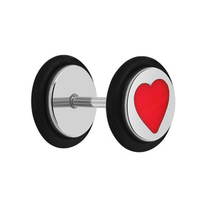 FAKE PLUG HEART Fake Piercing - Price Per 1