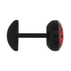 FAKE PLUG Leopard Red Fake Piercing - Price Per 1