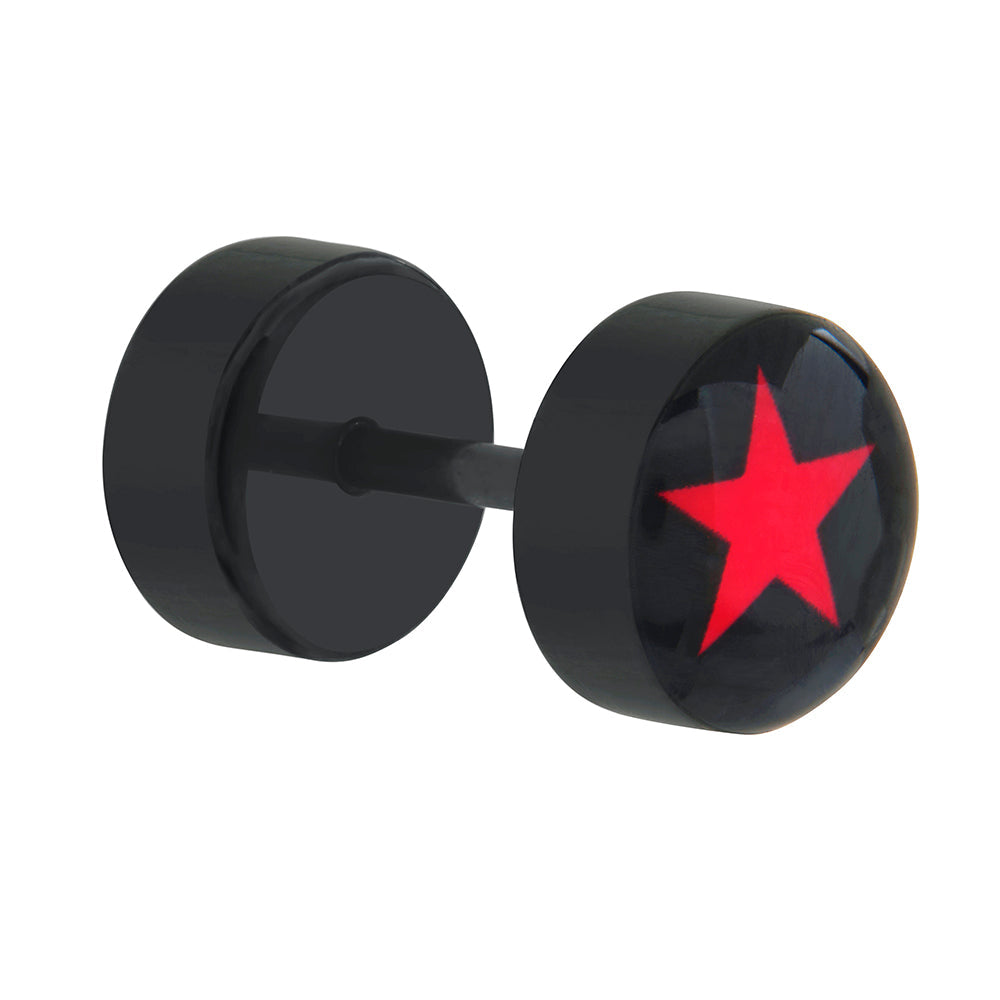 RED STAR FAKE PLUG Big Gauge Illusion Piercing - Price Per 1