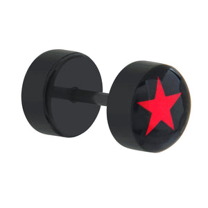 RED STAR FAKE PLUG Big Gauge Illusion Piercing - Price Per 1