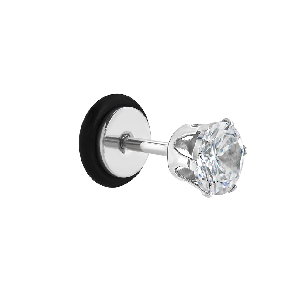 16g Prong Set 6mm Jewel Threaded Stud Earring — Price Per 1