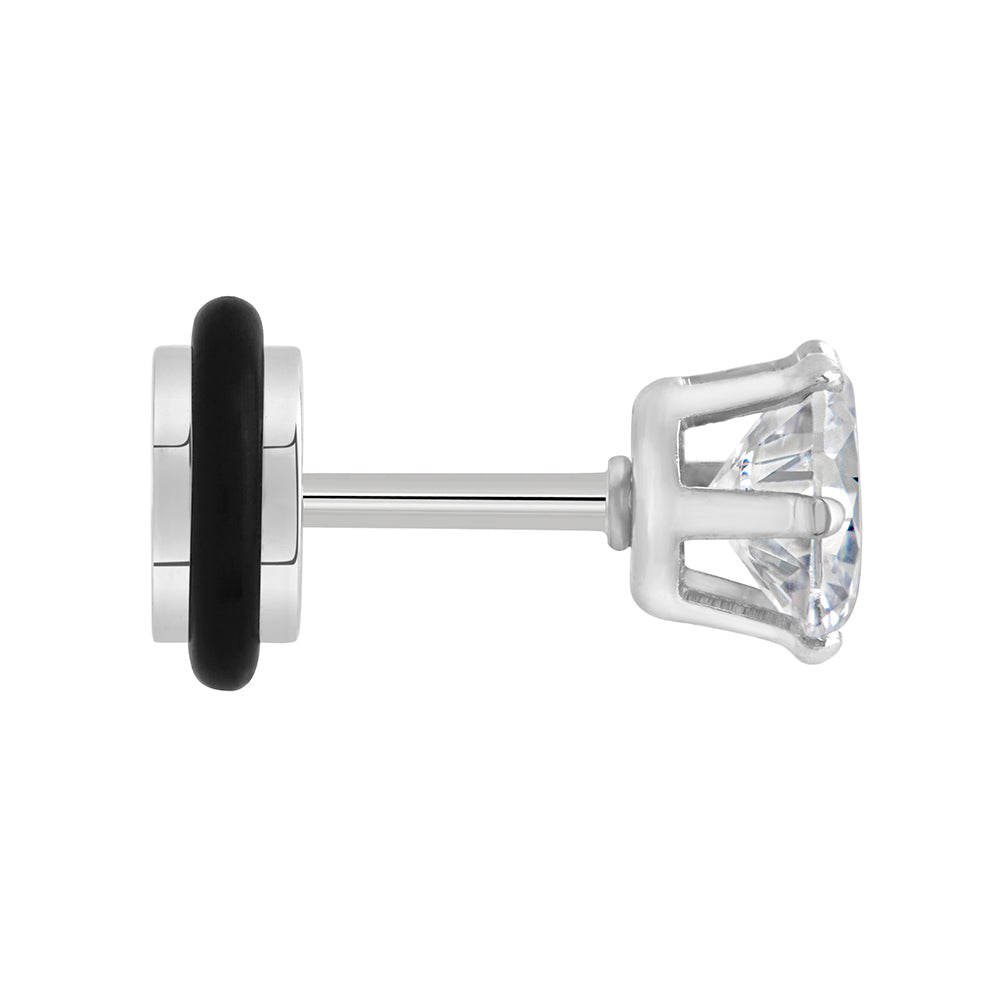 16g Prong Set 6mm Jewel Threaded Stud Earring — Price Per 1