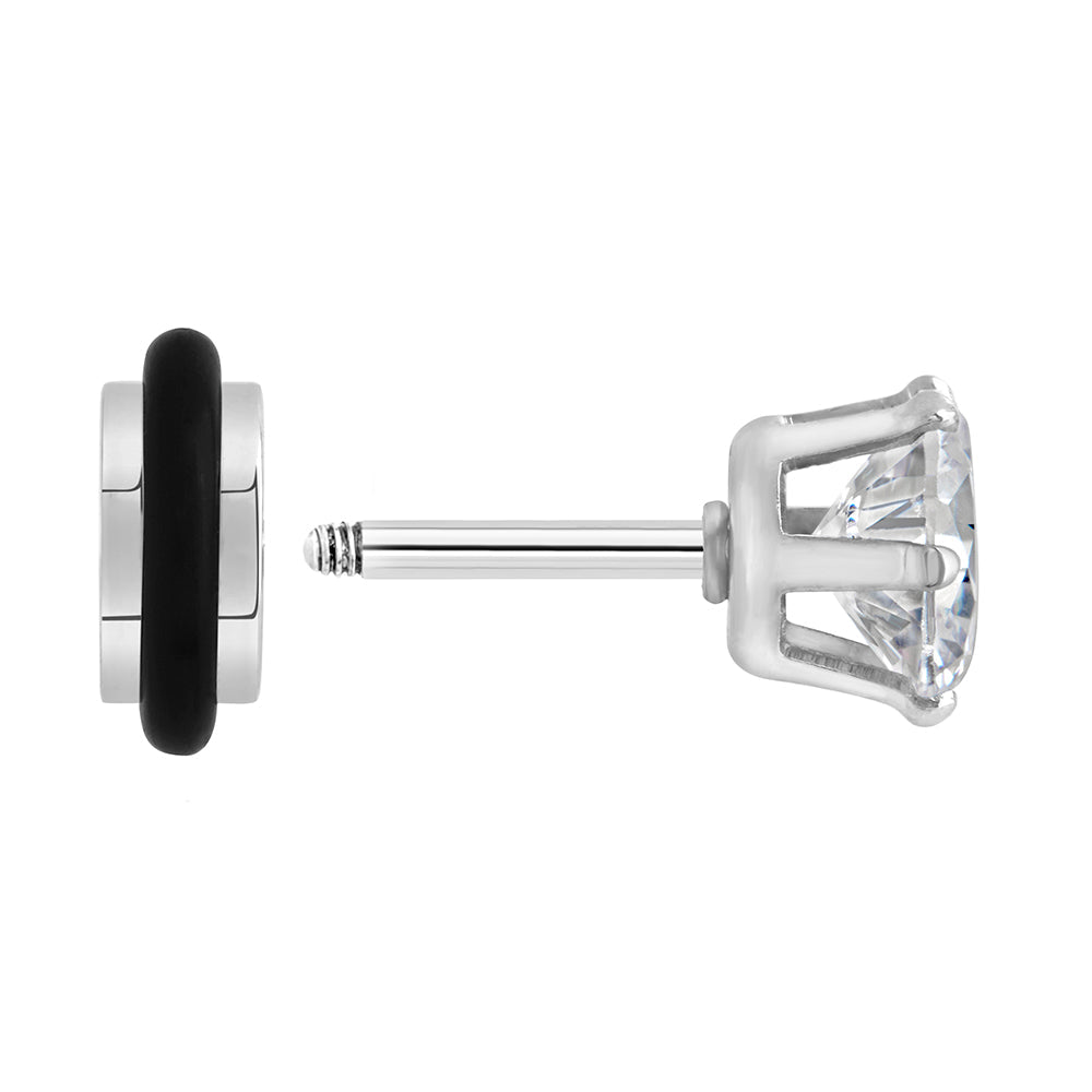 16g Prong Set 6mm Jewel Threaded Stud Earring — Price Per 1