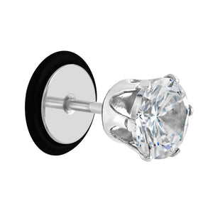 16g Prong Set 8mm Jewel Threaded Stud Earring — Price Per 1