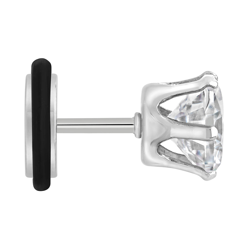 16g Prong Set 8mm Jewel Threaded Stud Earring — Price Per 1