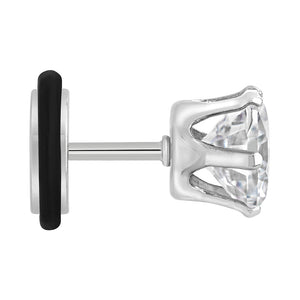 16g Prong Set 8mm Jewel Threaded Stud Earring — Price Per 1