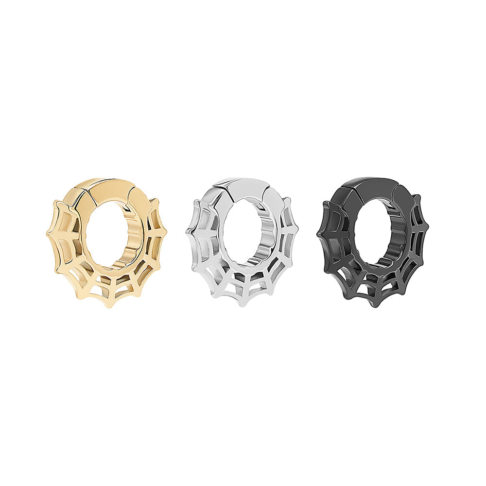 Stainless Steel Spiderweb Clicker Ear Weights — Price Per 2