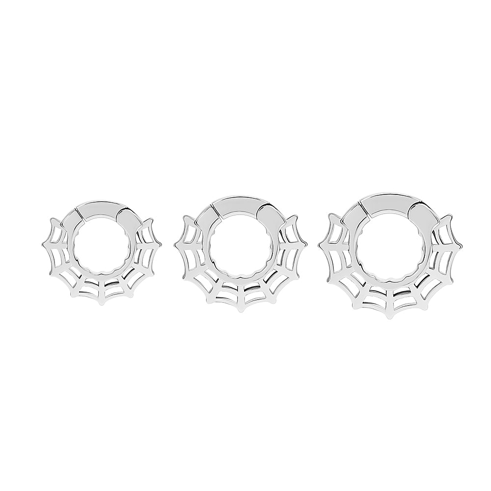 Stainless Steel Spiderweb Clicker Ear Weights — Price Per 2