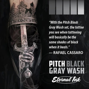 Pitch Black Gray Wash Set of 5 — Eternal Ink — Pick Size