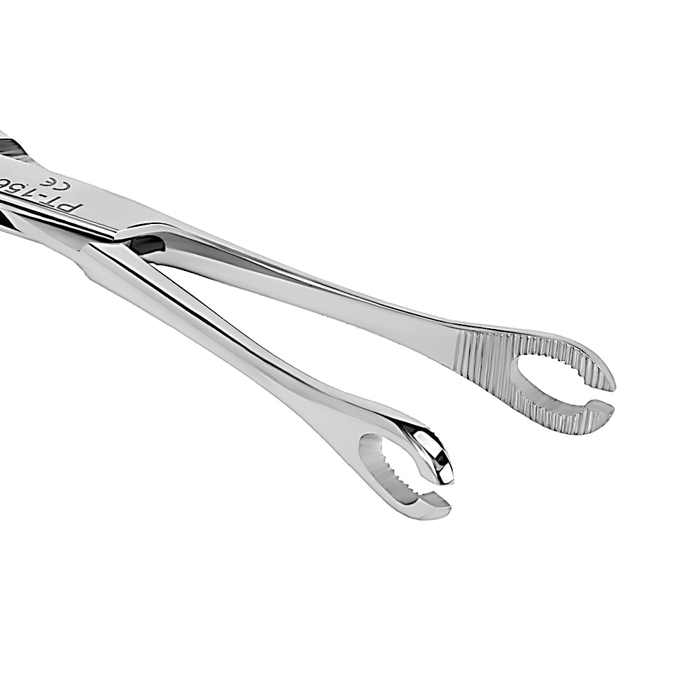 Mini Forester (Sponge) 6.5" Slotted Steel Forceps with 2 Indents and No Lock