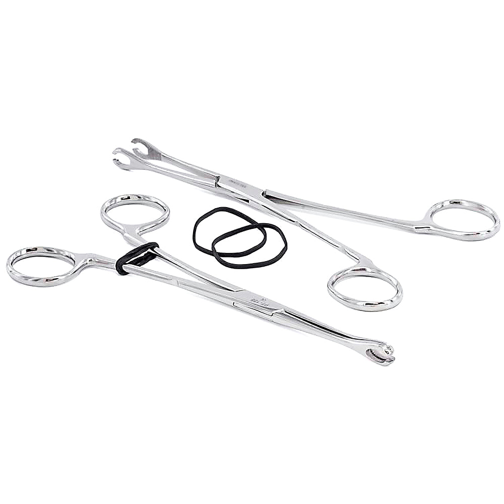 Mini Forester (Sponge) 6.5" Slotted Steel Forceps with 2 Indents and No Lock