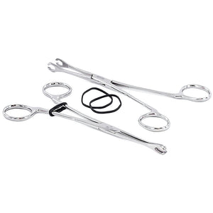 Mini Forester (Sponge) 6.5" Slotted Steel Forceps with 2 Indents and No Lock