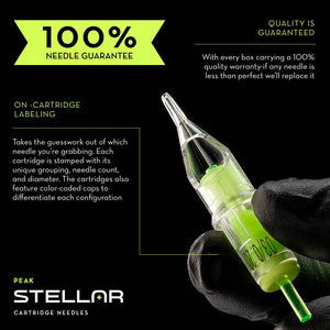 Peak Stellar Needle Cartridges — Box of 20 - Long Taper