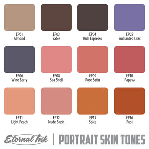 Portrait Skin Tone Color Set of 12 - 1oz Bottles - Eternal Tattoo Ink