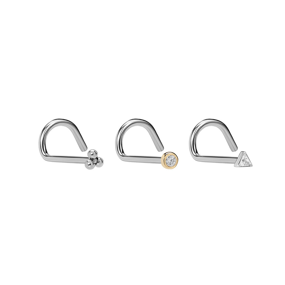 Titanium Threadless Nostril Screw — Add Your Own Top — Pick Gauge