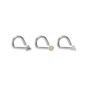 Titanium Threadless Nostril Screw — Add Your Own Top — Pick Gauge