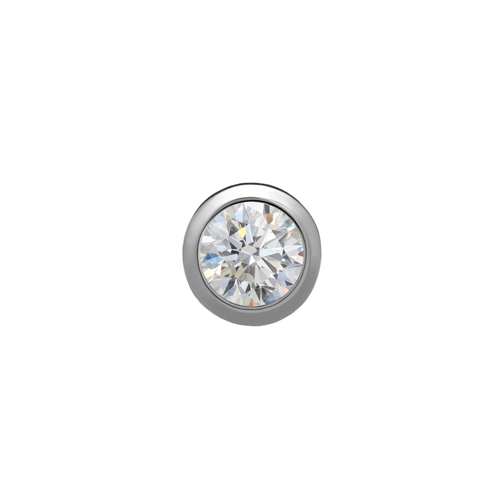 Bezel-Set CZ Titanium Nostril Stud