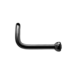 18g Nostril Screw PVD Black Titanium w/ Martini Bezel-Set Jewel — Price Per 1