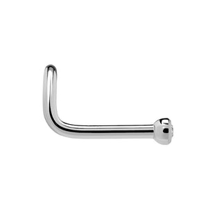Bezel-Set Gem Titanium Nostril Screw - Right Bend