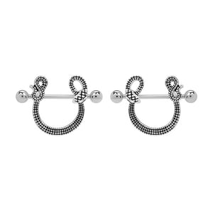 14g 7/8" Snake Nipple Shield Jewelry — Price Per Pair