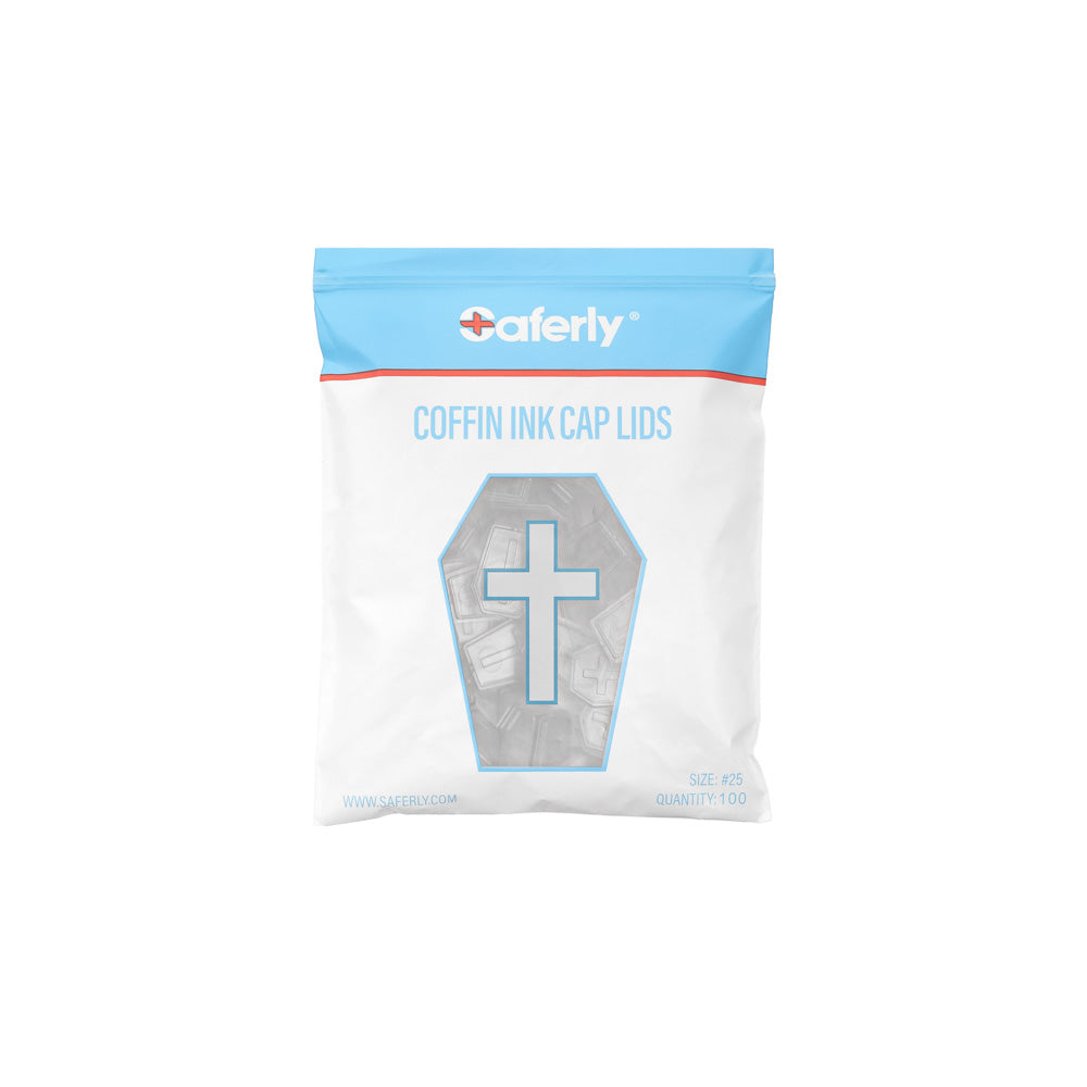 Saferly Coffin Ink Cap Lids — #25 — Bag of 200 — Pick Color