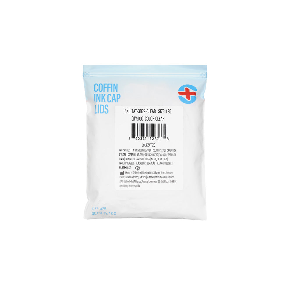 Saferly Coffin Ink Cap Lids — #25 — Bag of 200 — Pick Color