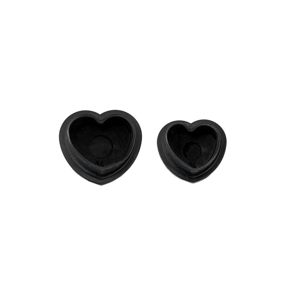 Saferly Heart Silicone Ink Caps — Pick Size and Color — Bag of 500
