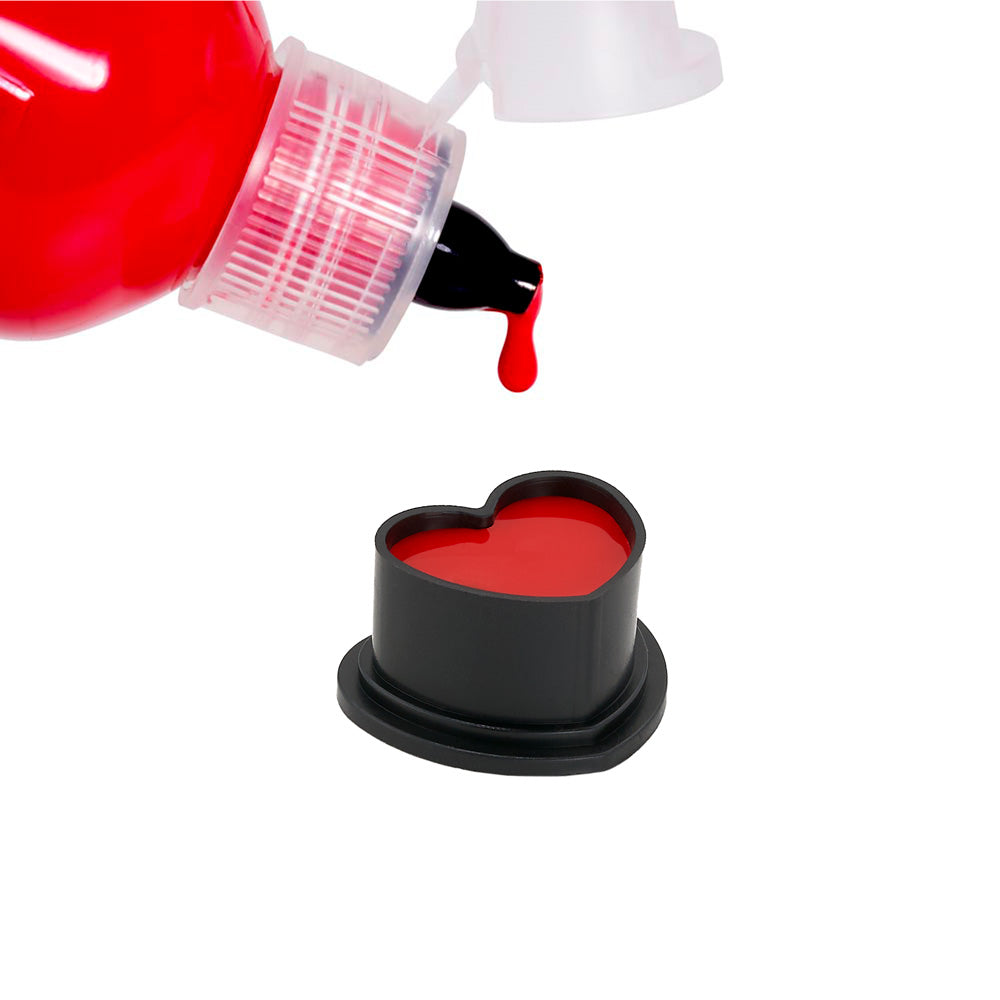 Saferly Heart Silicone Ink Caps — Pick Size and Color — Bag of 500