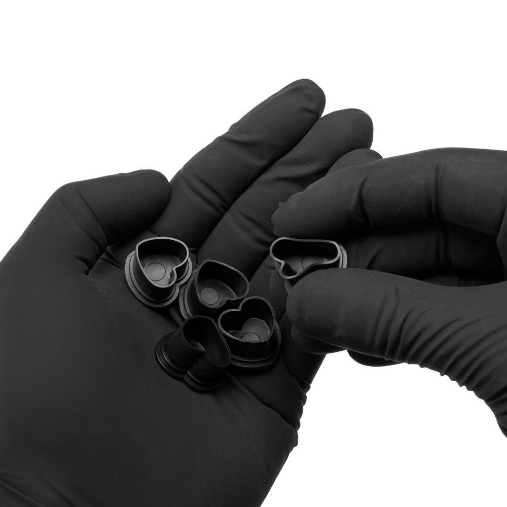 Saferly Heart Silicone Ink Caps — Pick Size and Color — Bag of 500