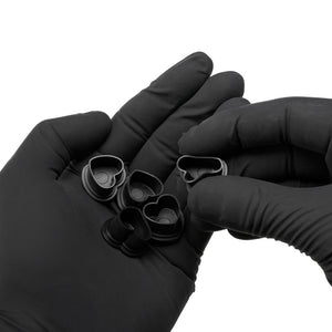 Saferly Heart Silicone Ink Caps — Pick Size and Color — Bag of 500