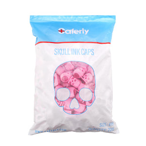 Saferly Skull Silicone Ink Caps —Size #16 (Large) — Bag of 200  — Pick Color