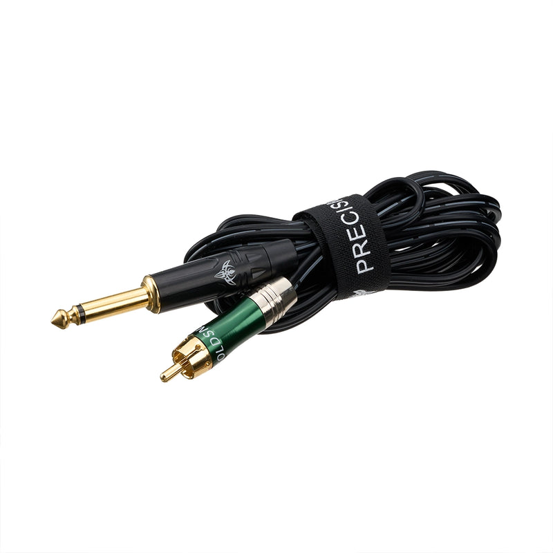 Precision Premium Pro Design Tattoo RCA Cable With Green Phono Plug