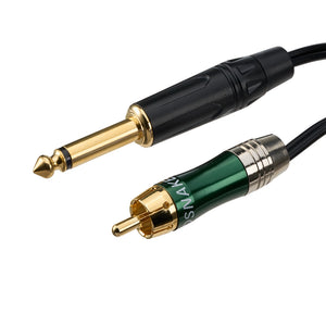 Precision Premium Pro Design Tattoo RCA Cable With Green Phono Plug