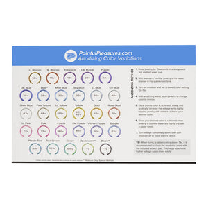 Anodizer Instruction Chart for Titanium Anodizing Kit