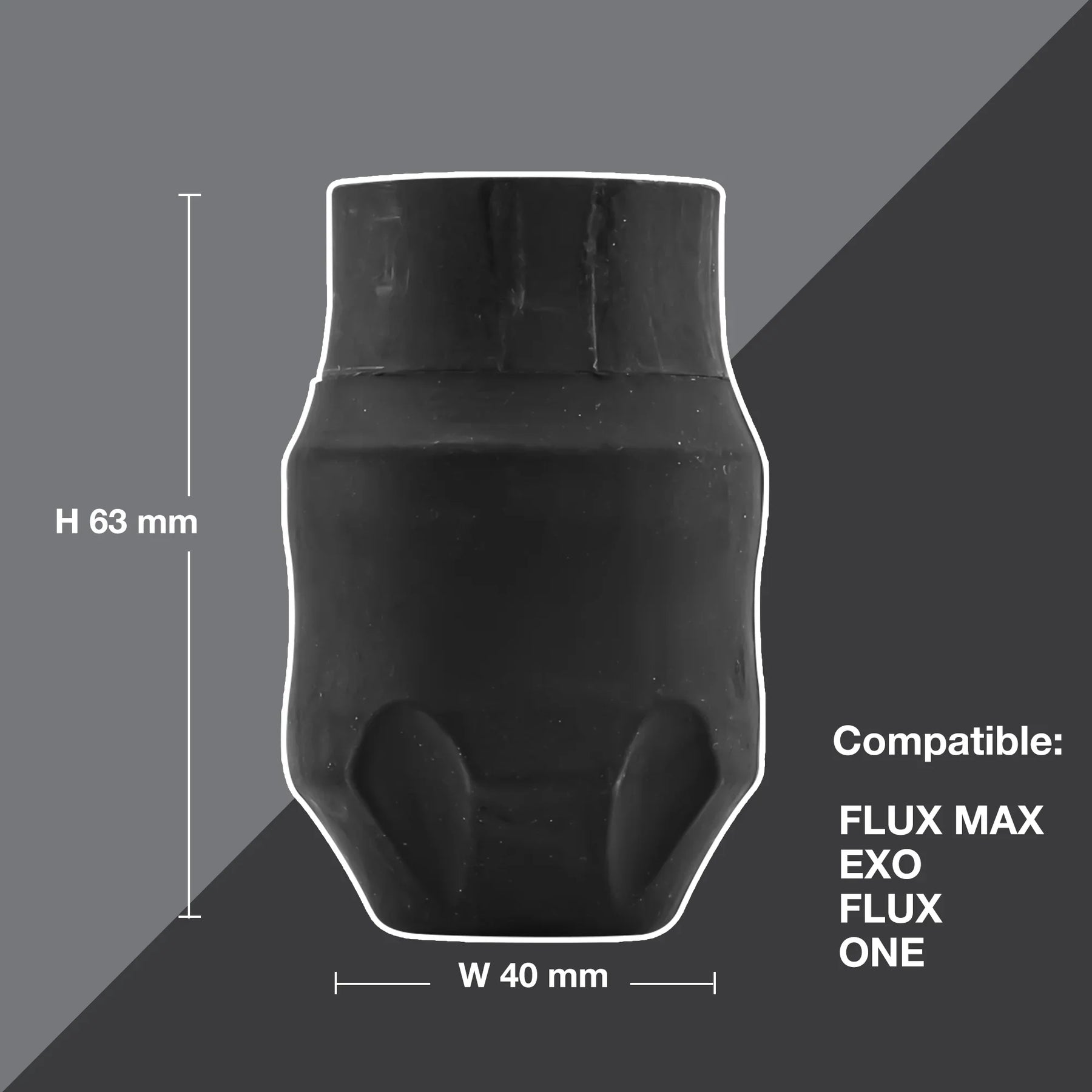 FK Irons EXO Rubber 40mm Disposable Tattoo Grips — Black — Box of 24